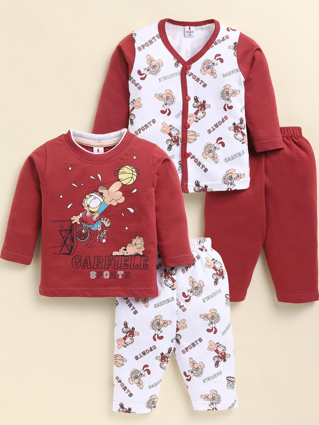 TODOS Boys Maroon Clothing Set