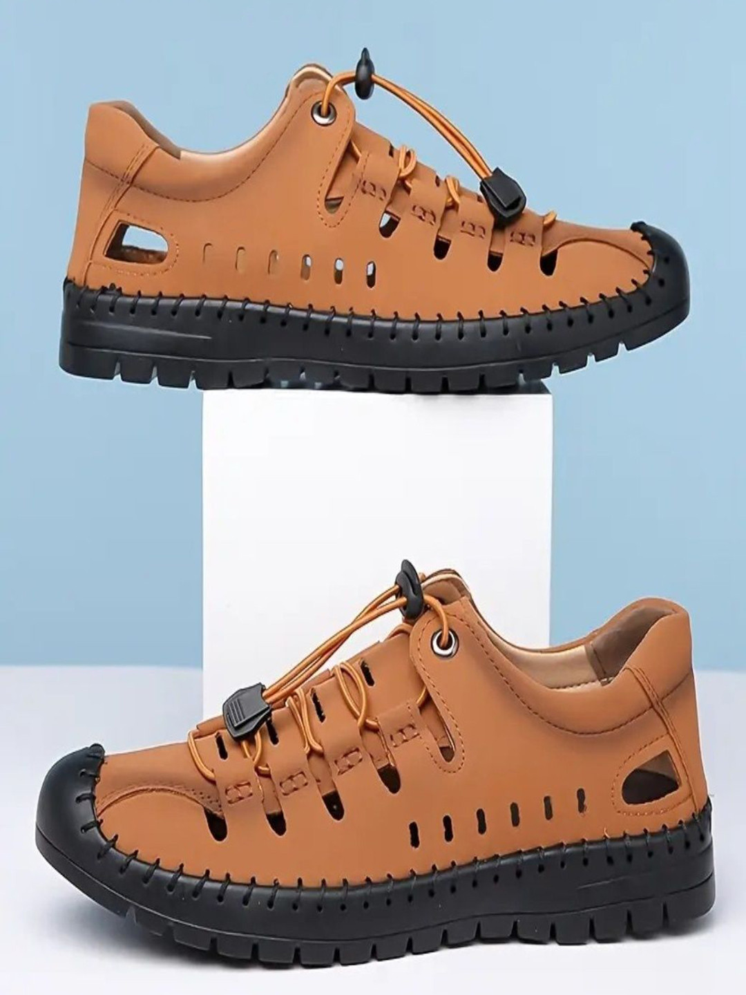 LUVLEO Men  Lace-up Colourblocked Chunky Sneakers