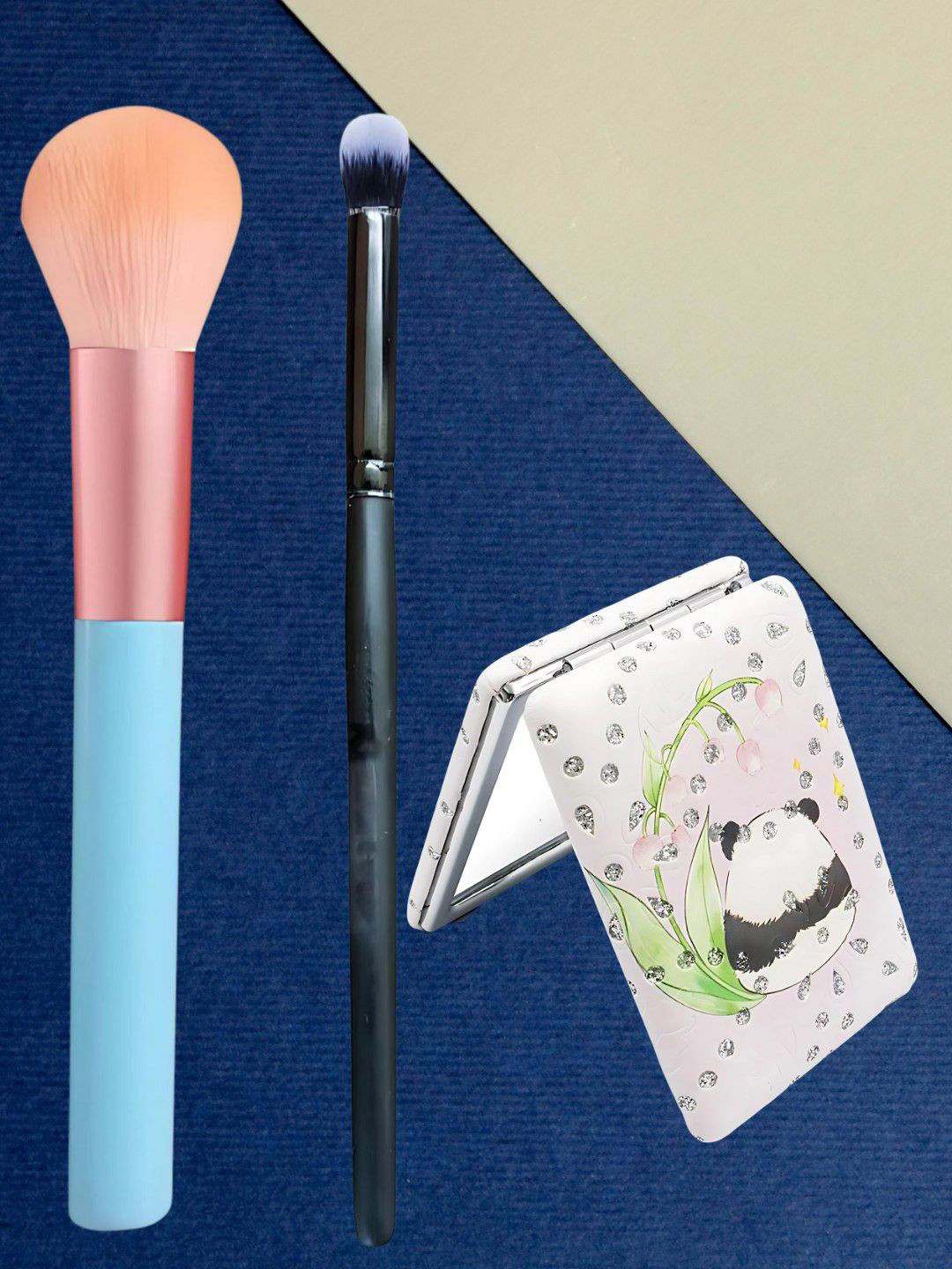 KOLORUP BEAUTY Set Of 3 Makeup Brush Set With Pocket Mirror