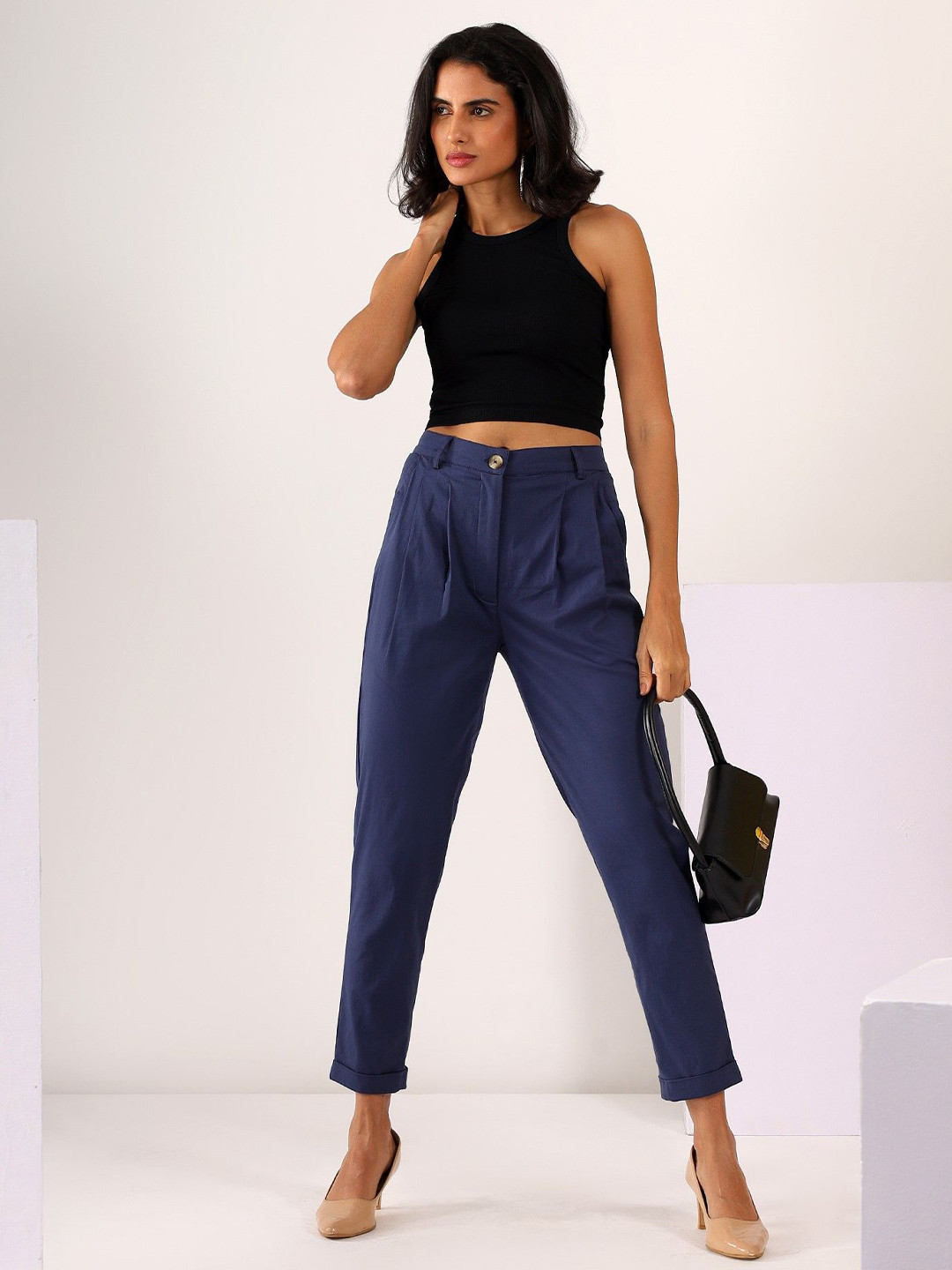 MABISH by Sonal Jain Tapered Stretchable Cotton Lycra Trouser