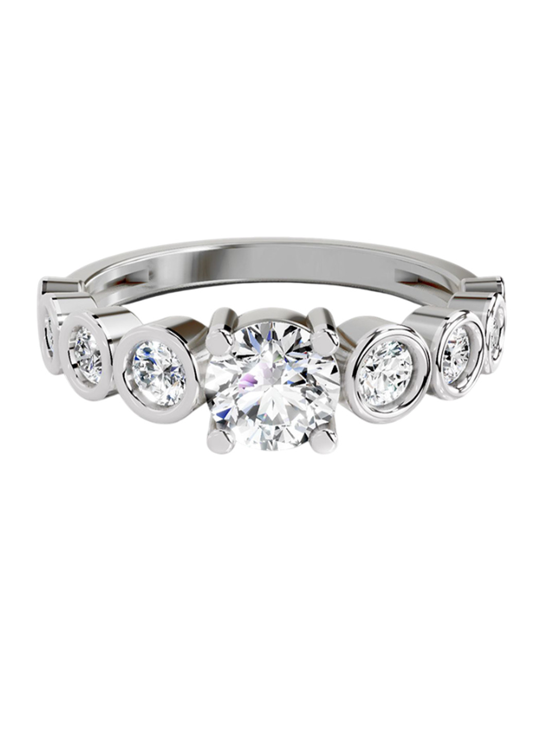 Sparkles 14K White Gold Lab Grown Diamond 1.13 Carat Round Shape Diamond Ring