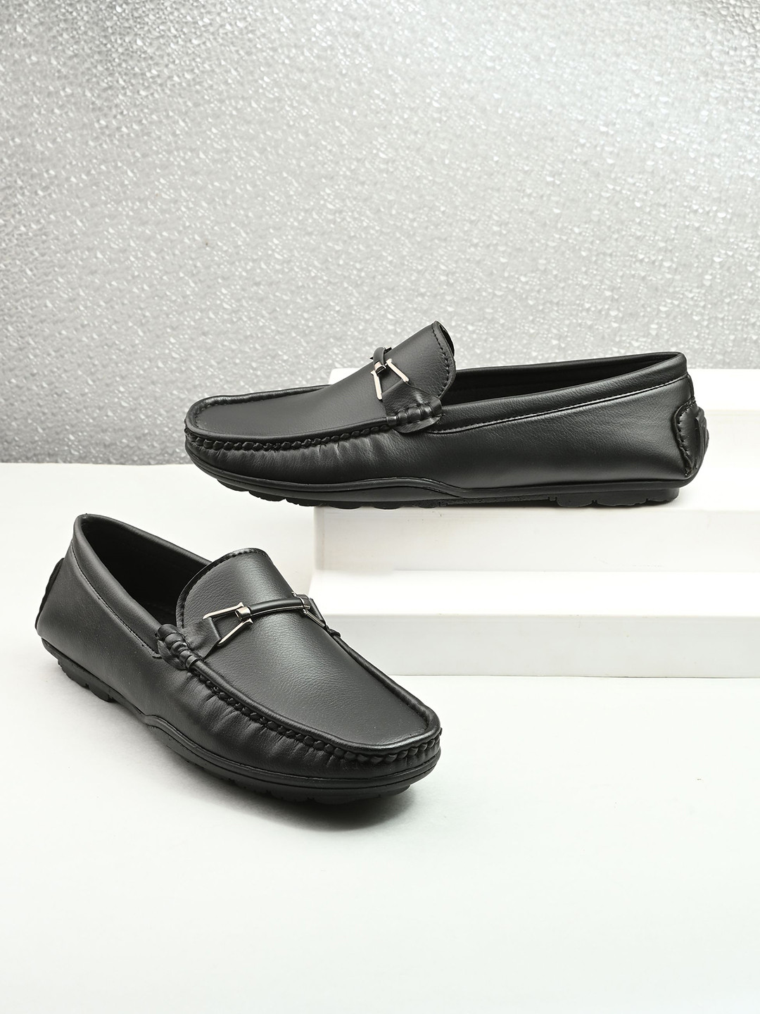 K Footlance Men Perforations Horsebit Loafers with Buckels