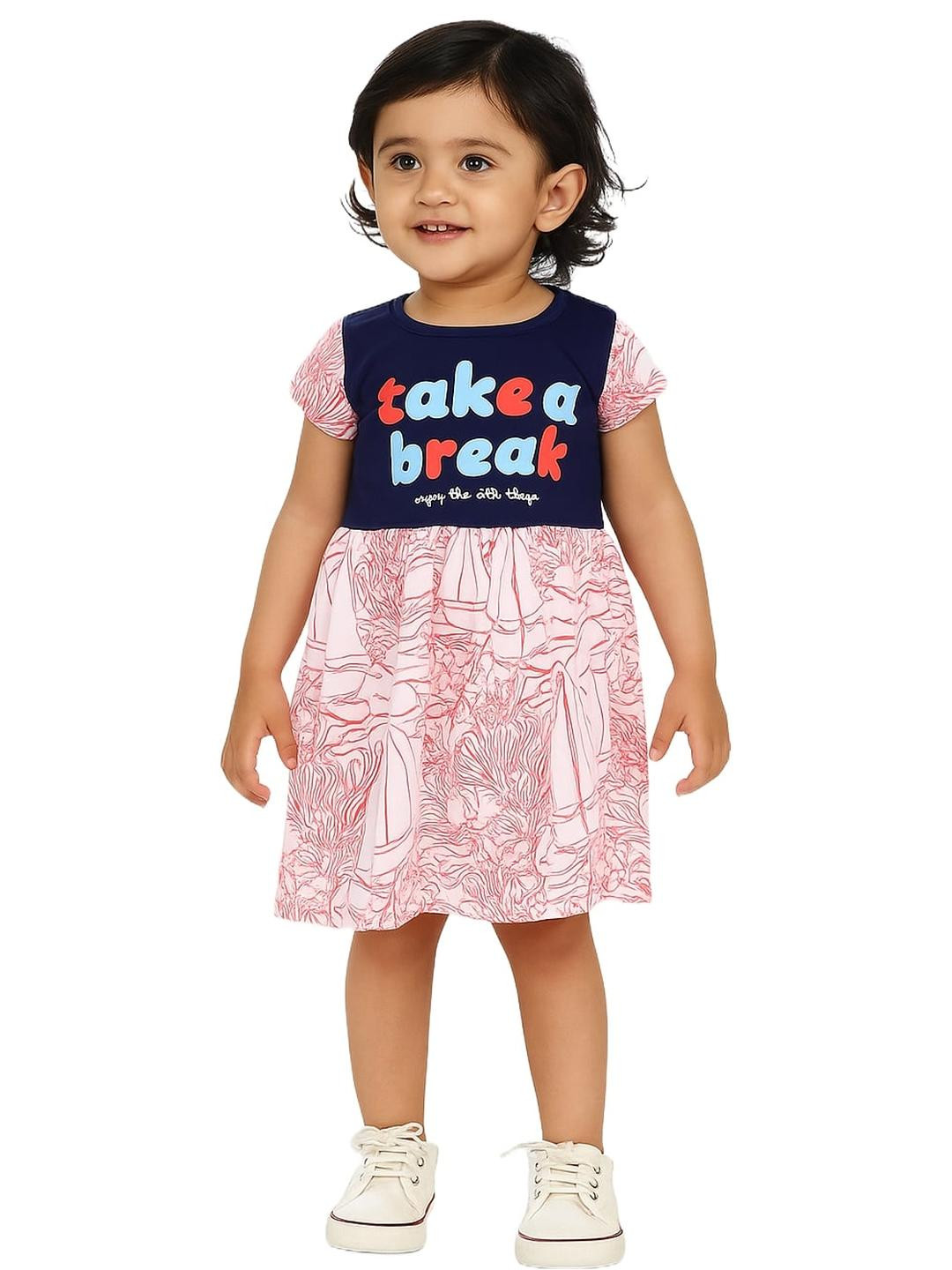 Melon Kidswear Print Ruffled Fit & Flare Dress
