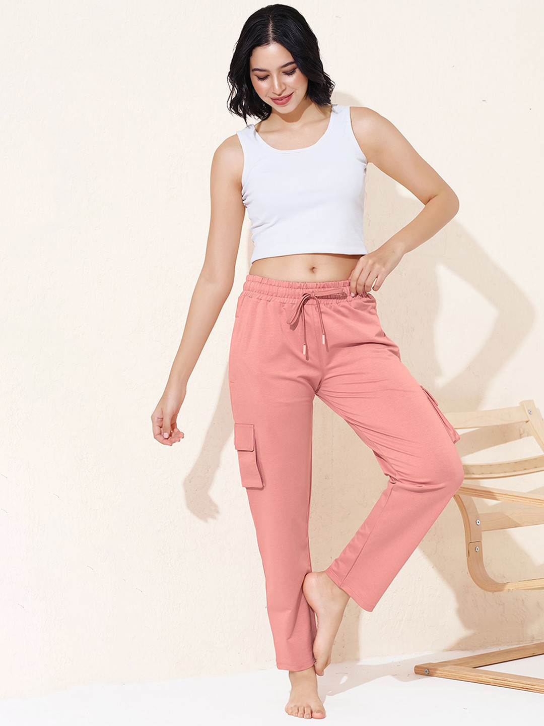 QUIRA Women Relaxed Mid-Rise Cotton Cargo