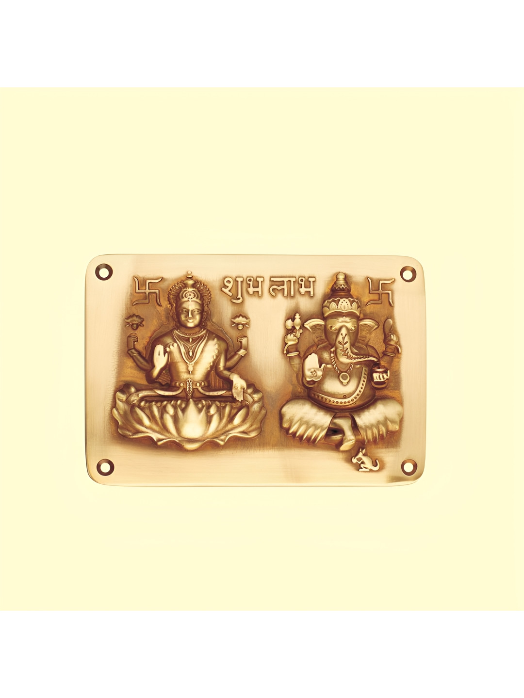 PLUS POINT Laxmi Ganesh Ji Brass Ethnic Motifs Glossy Hall Spiritual Wall Decor-67.7In