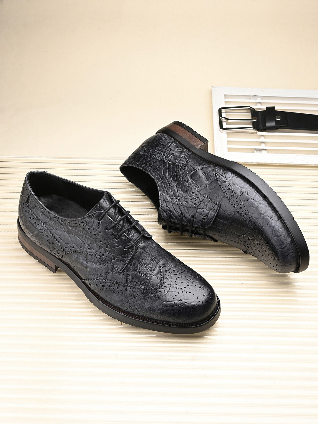 CARLO ROMANO Men Genuine Leather Formal Brogues Shoes