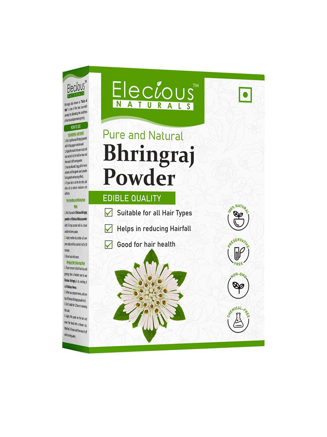 Elecious Pure Bhringraj Powder For Hair Growth- 200 g