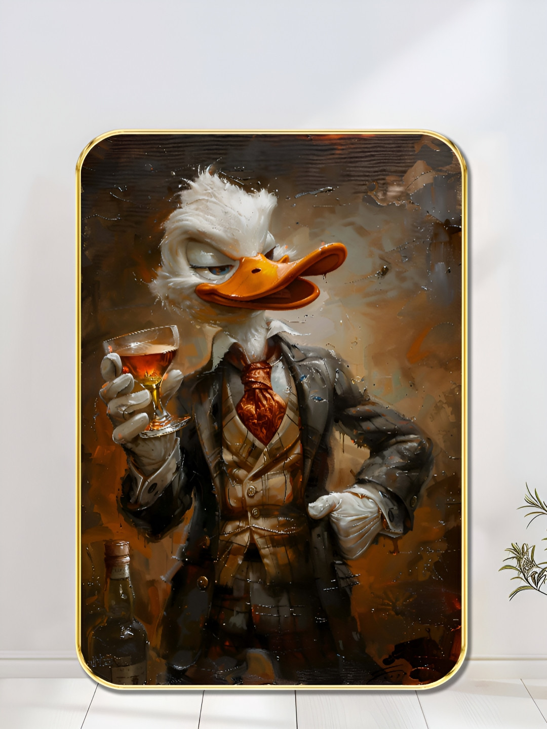 Livin'luxe Brown & White Rich Duck Wooden Wall Art