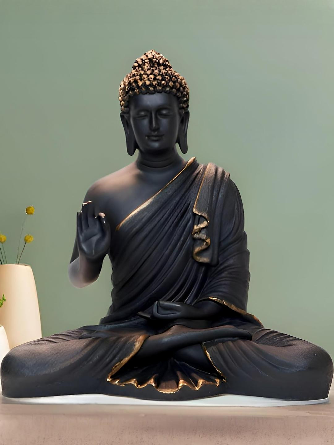 CraftEstate Black Buddha Figurine Showpiece