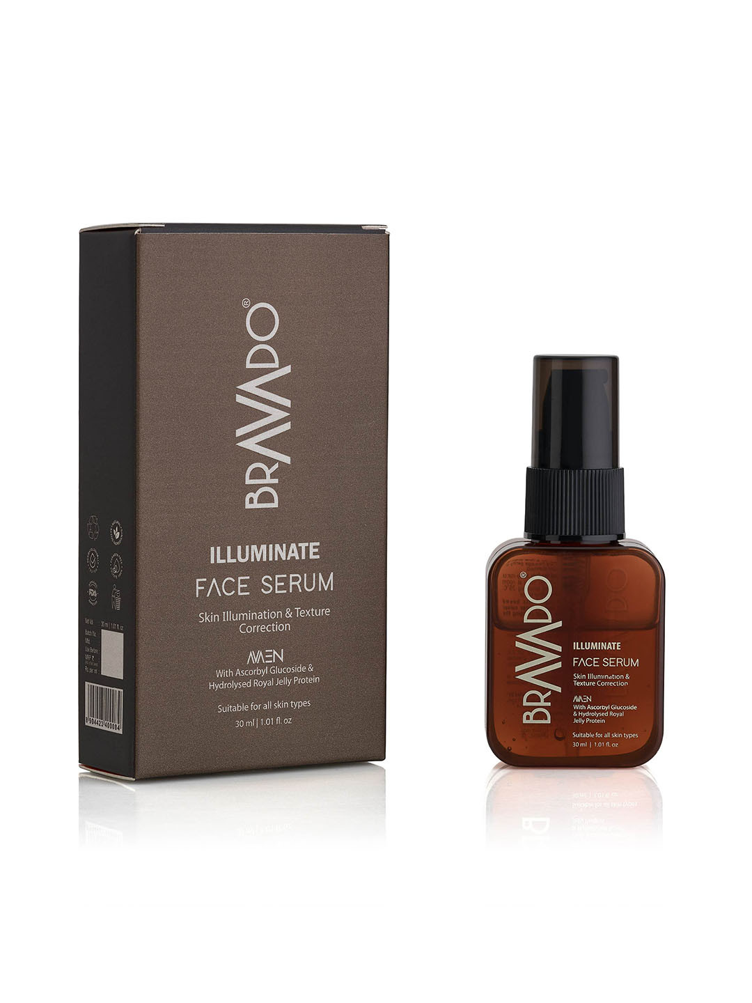 Bravado Illuminate Face Serum for Dark Spots, Pimples, Anti-Aging, Tan Remover - 30ml