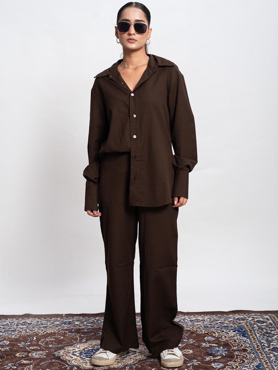 Me Craft High-Rise Flared Comfort Fit Trousers