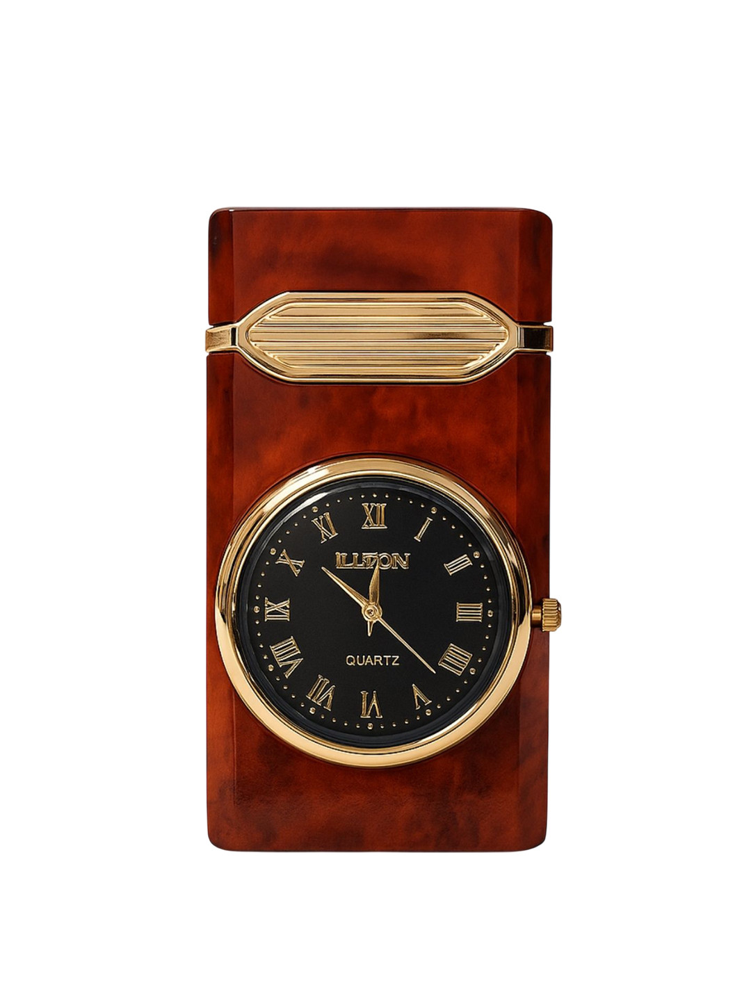 ALA FLAME Printed Compact Pocket Lighter With Built-in Quartz Watch