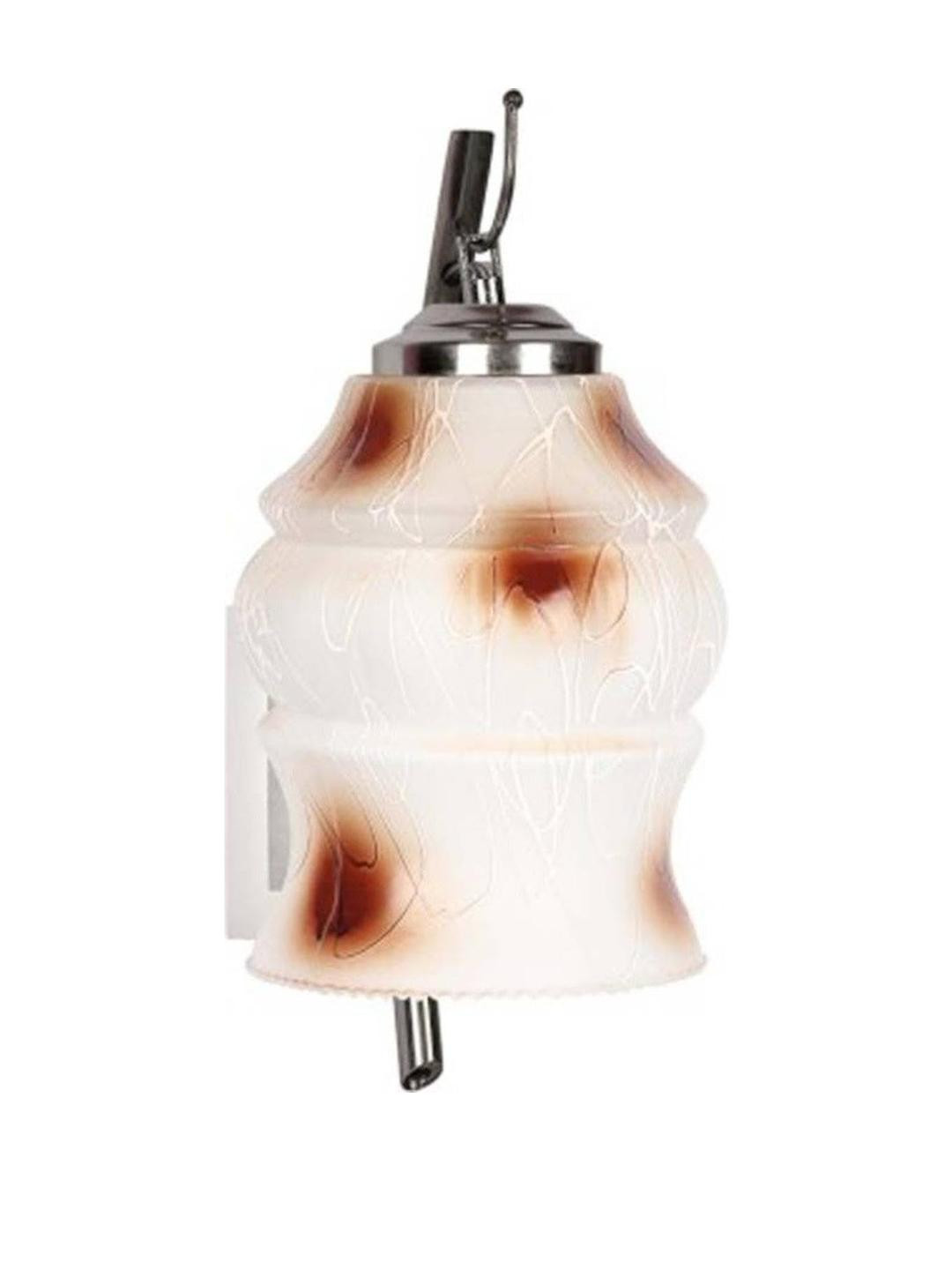 Somil Premium Designer Glass Wall / Night Lamp  Elegant & Stylish Dcor Accent for Modern Interiors, color- Brown, White,  Size, 21 X 24.5 X 30 CM