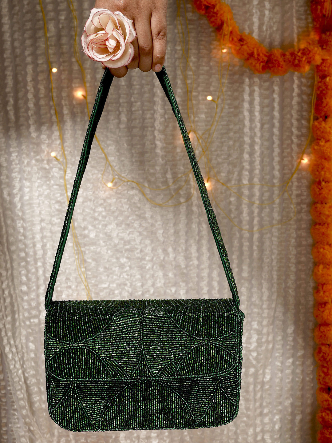 A Clutch Story Women Embellished Structured Embellished Shoulder Bag