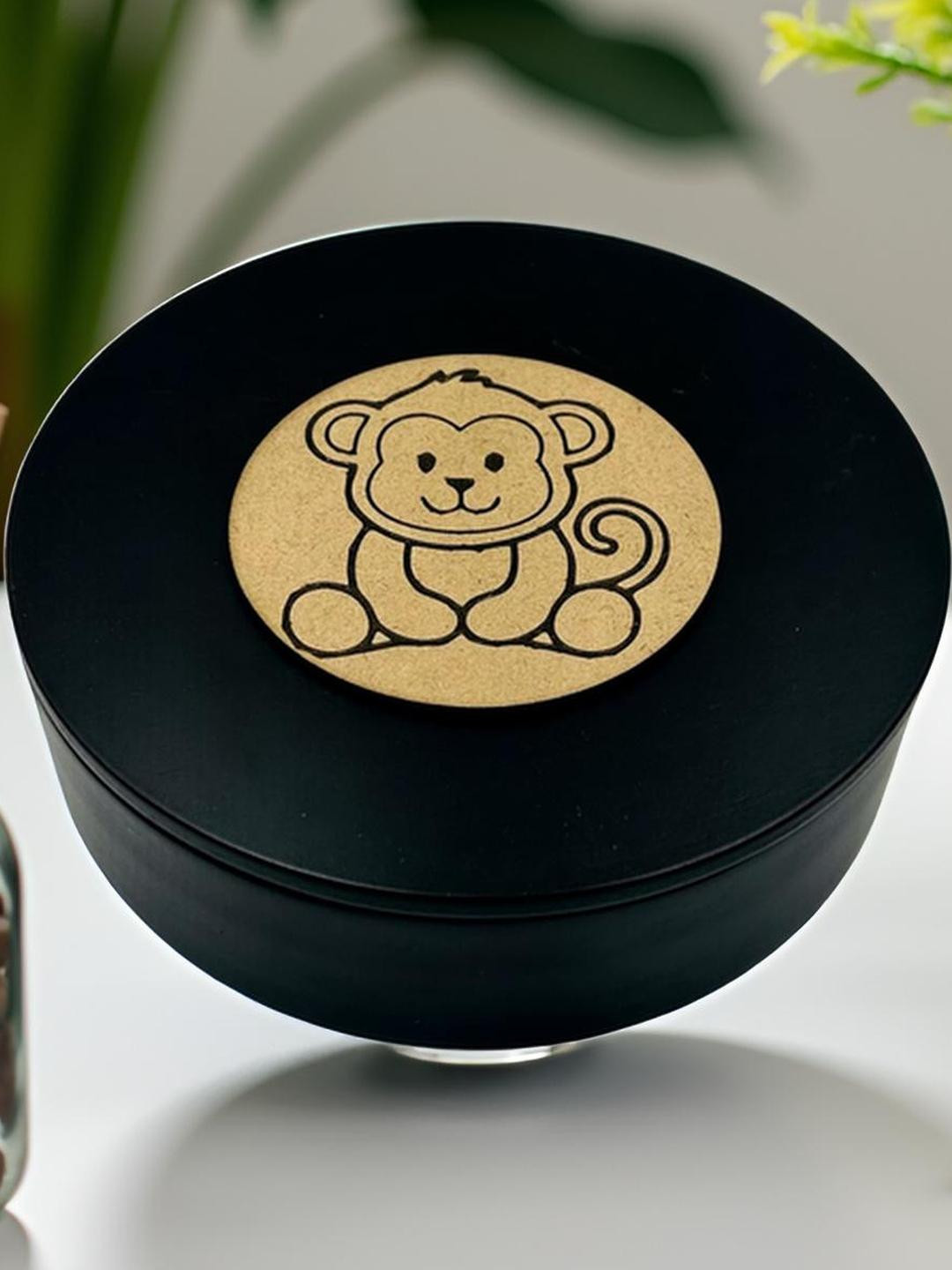 Angira handicrafts Brown Round Shape Decorative Wooden Multipurpose Storage Box