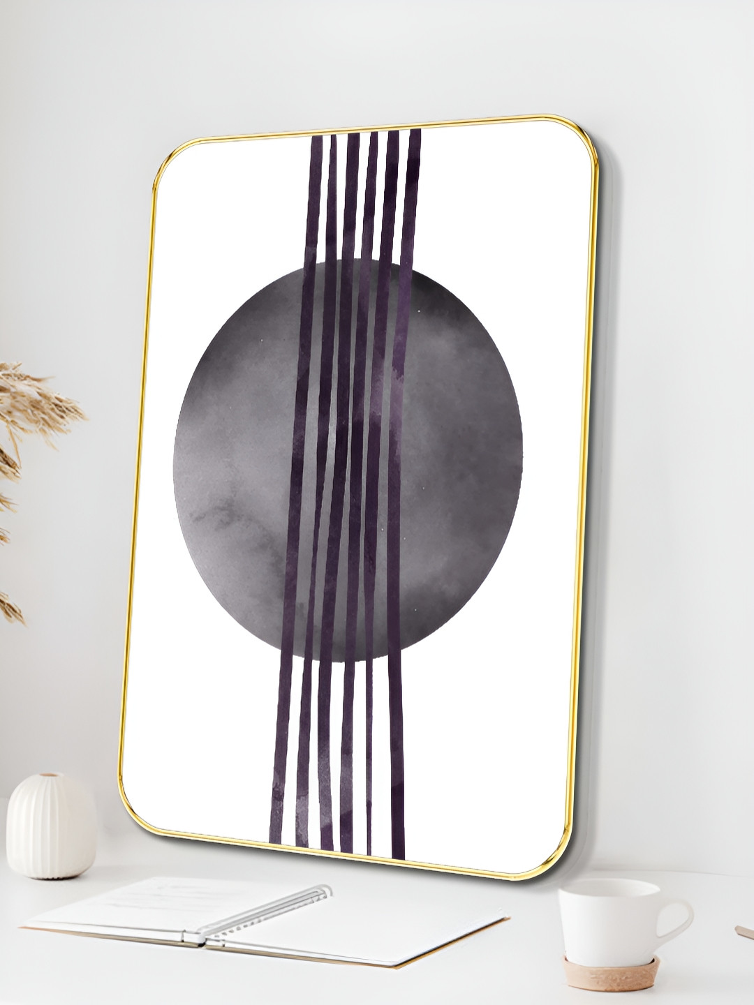 Livin'luxe Black & Blue Modern Abstract Rectangle Wall Art