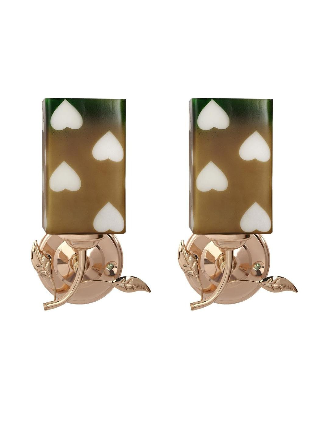 Somil Premium Designer Glass Wall / Night Lamp  Elegant & Stylish Dcor Accent for Modern Interiors, color- Brown, Green, White, Size:- 19.5 X 17.5 X 33 CM