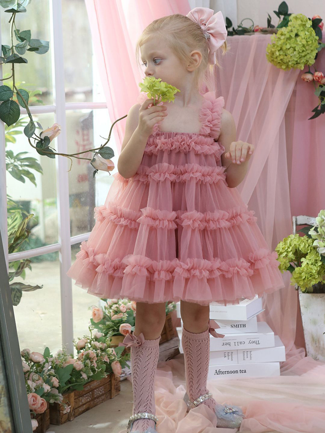 INCLUD Girls Ruffles Tulle A-Line Dress