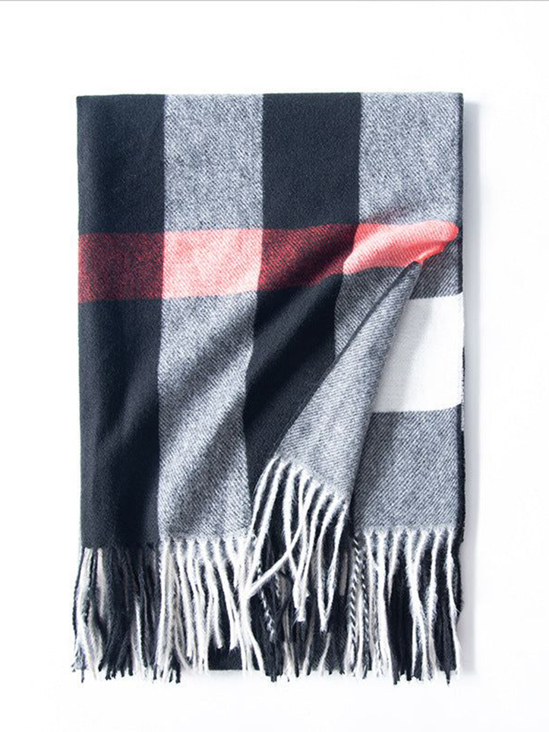 QUECY Women Colourblocked Fringed Stole