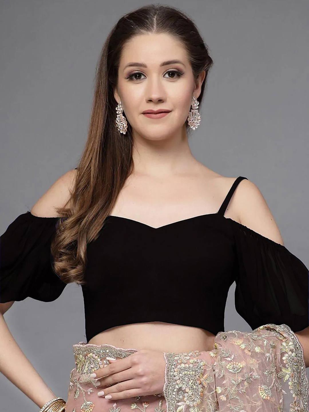 Utsav Fashion Off Shoulder Sweet Heart Neck Saree Blouse