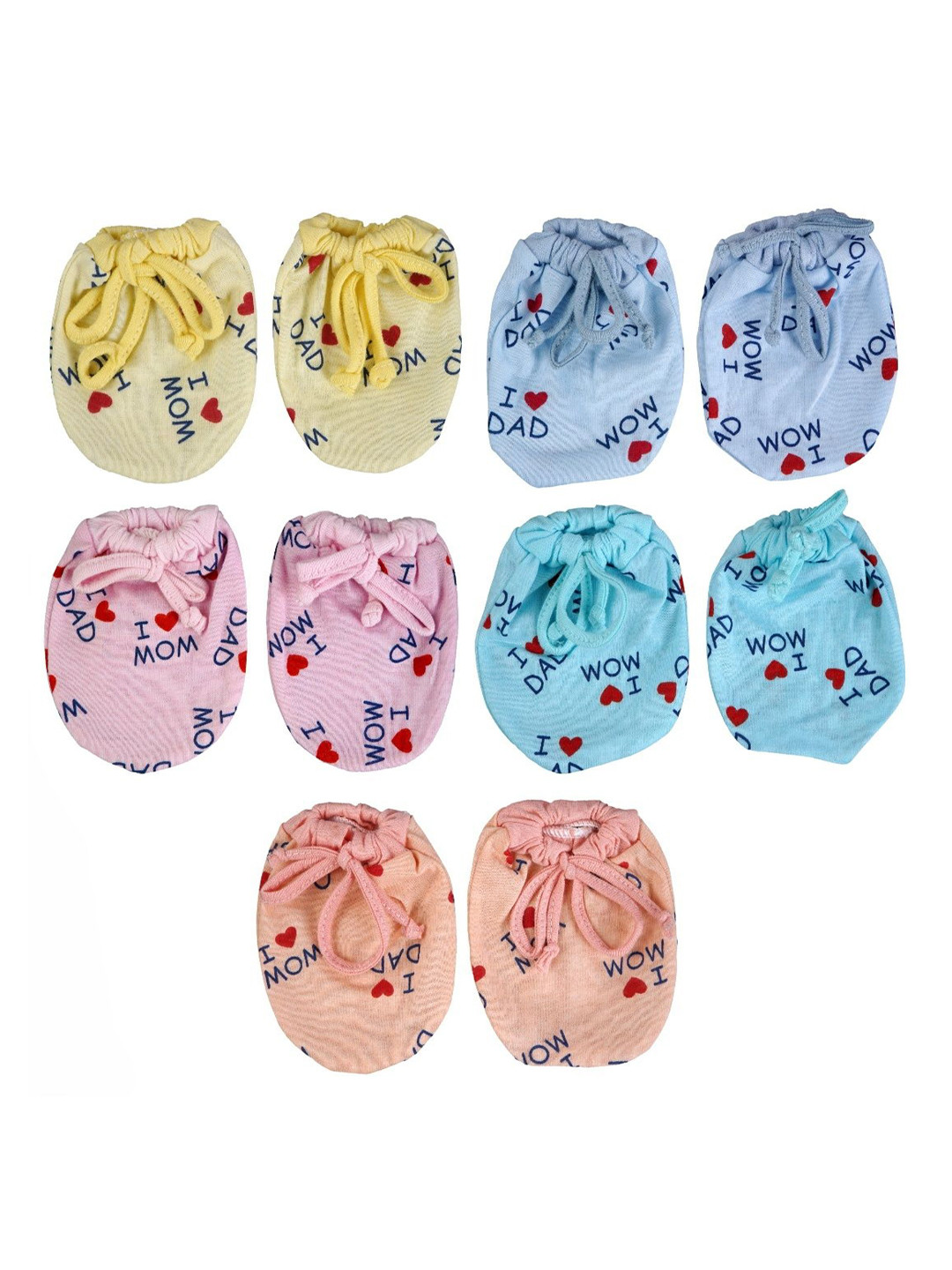 CUTEABLY Infants Pack Of 5 Printed Mittens