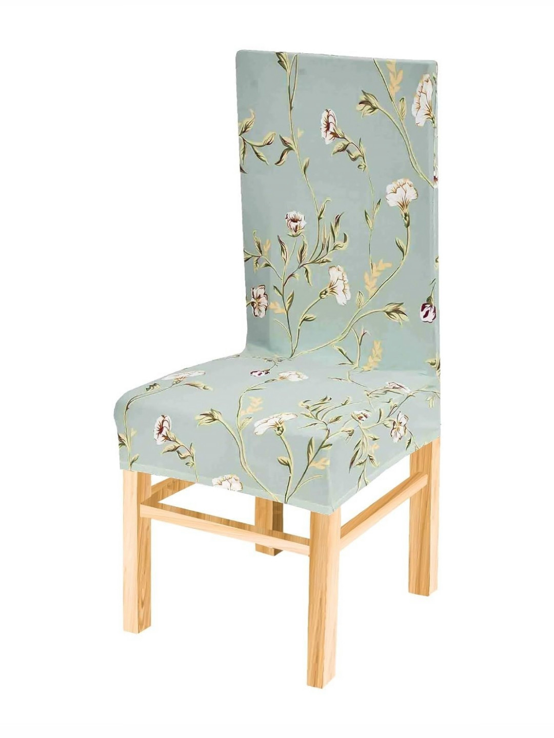 Yellow Weaves Pastol Green Printed Chair Cover