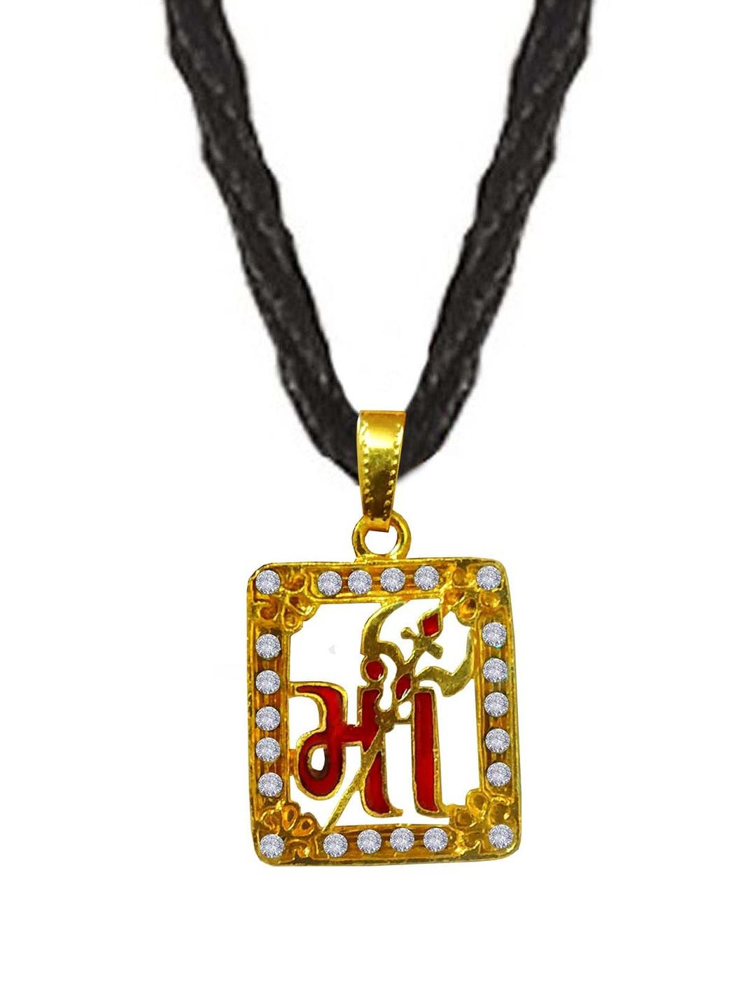 Airtick Square Maa And Thrissul Themed Pendant