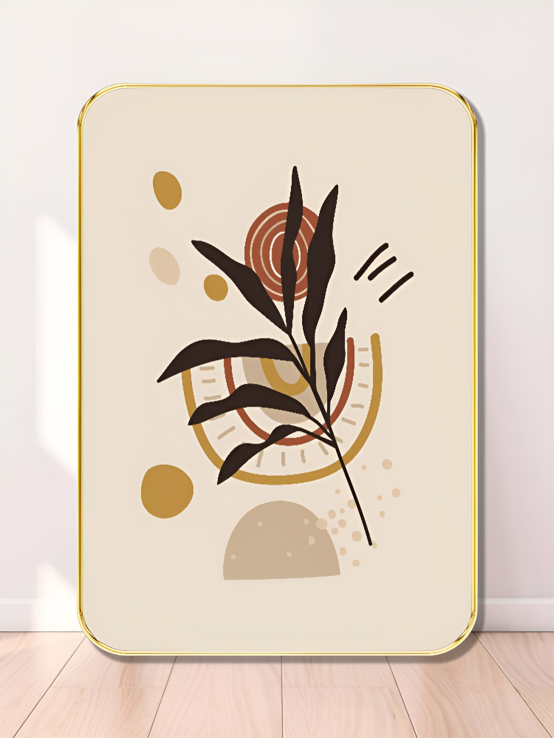 Livin'luxe Black & Brown Abstract Botanical Wall Art