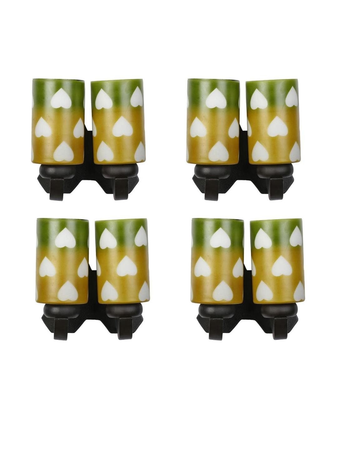 Somil Premium Designer Glass Wall / Night Lamp  Elegant & Stylish Dcor Accent for Modern Interiors, color- White, Green, Brown, Size, 28 X 23 X 29.5 CM