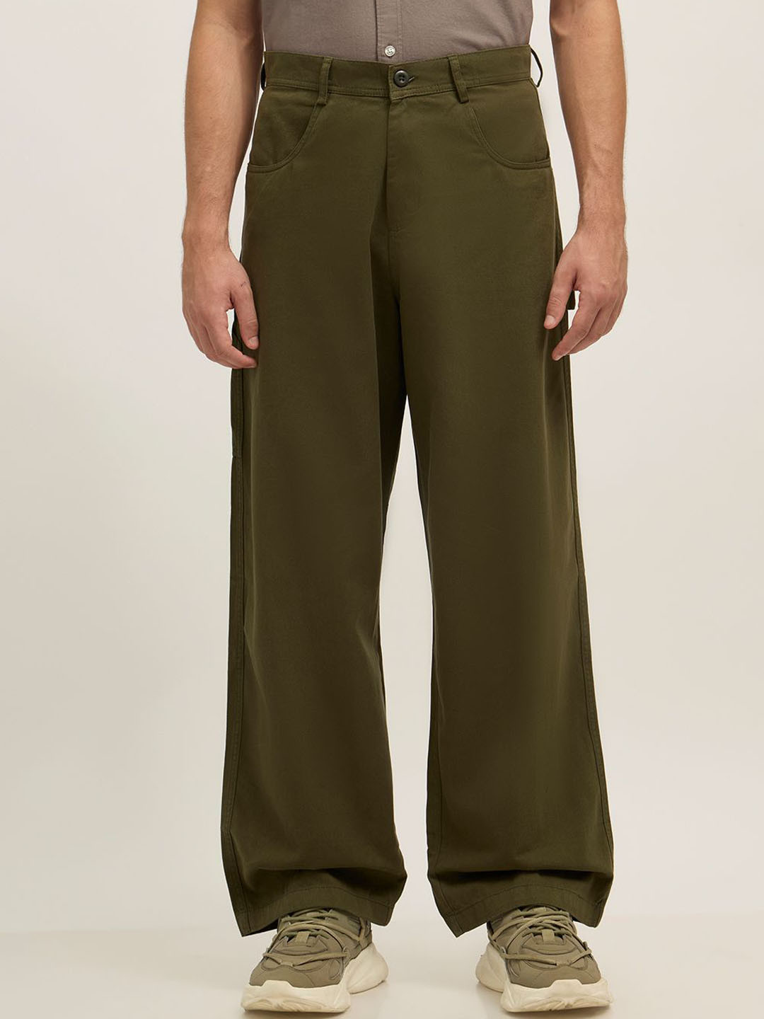 Espanshe Bentley Men Cotton Relaxed Straight Leg Super Baggy Cargo Trousers