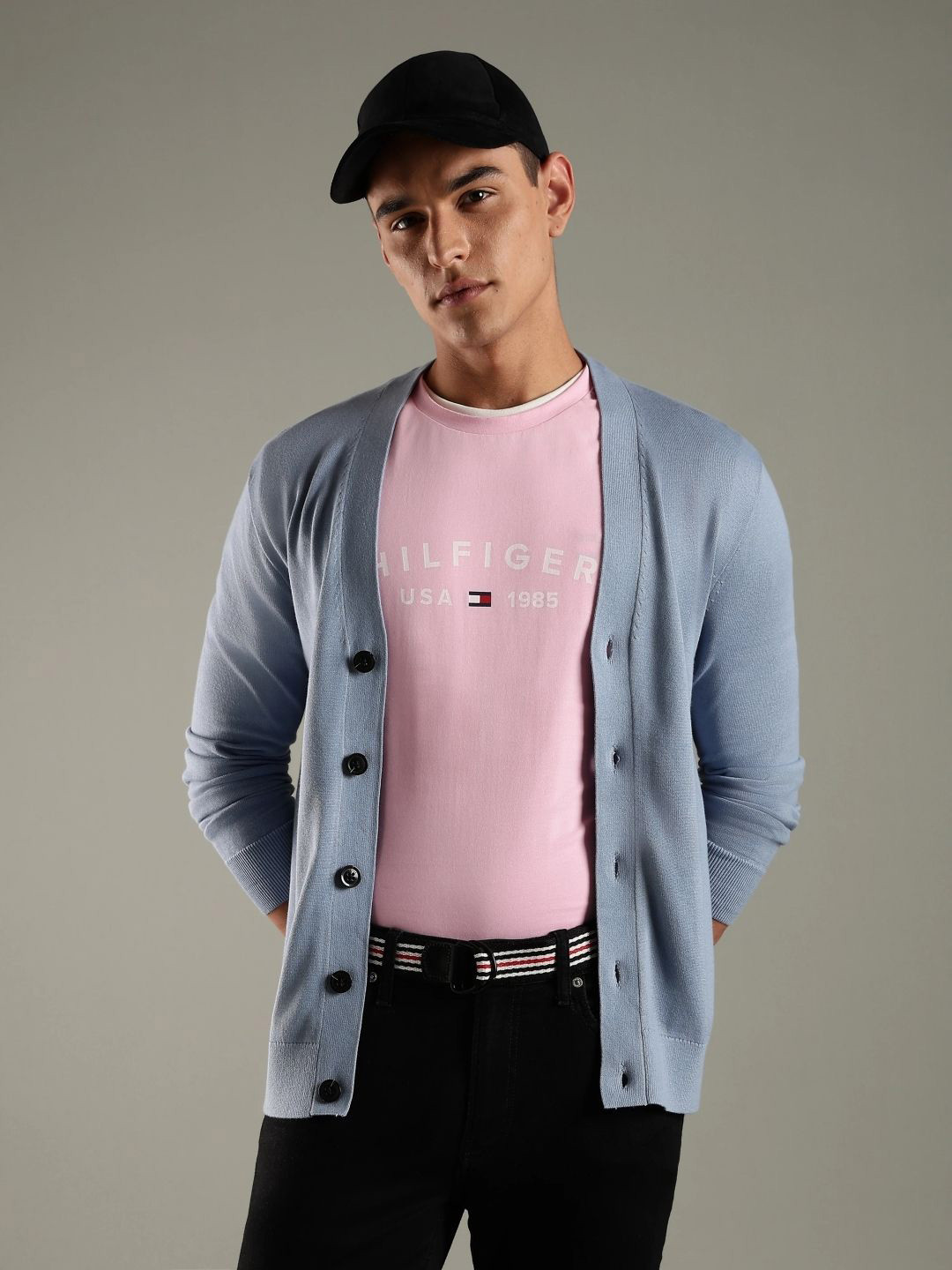 Tommy Hilfiger Men Brand Logo Regular Fit Cotton Sweater