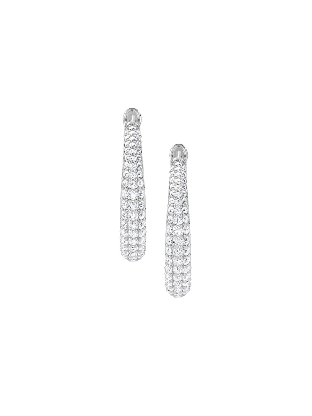 LUNA Women White Gold Lab Grown Diamond Hoop & Huggie Earrings I 14 kt