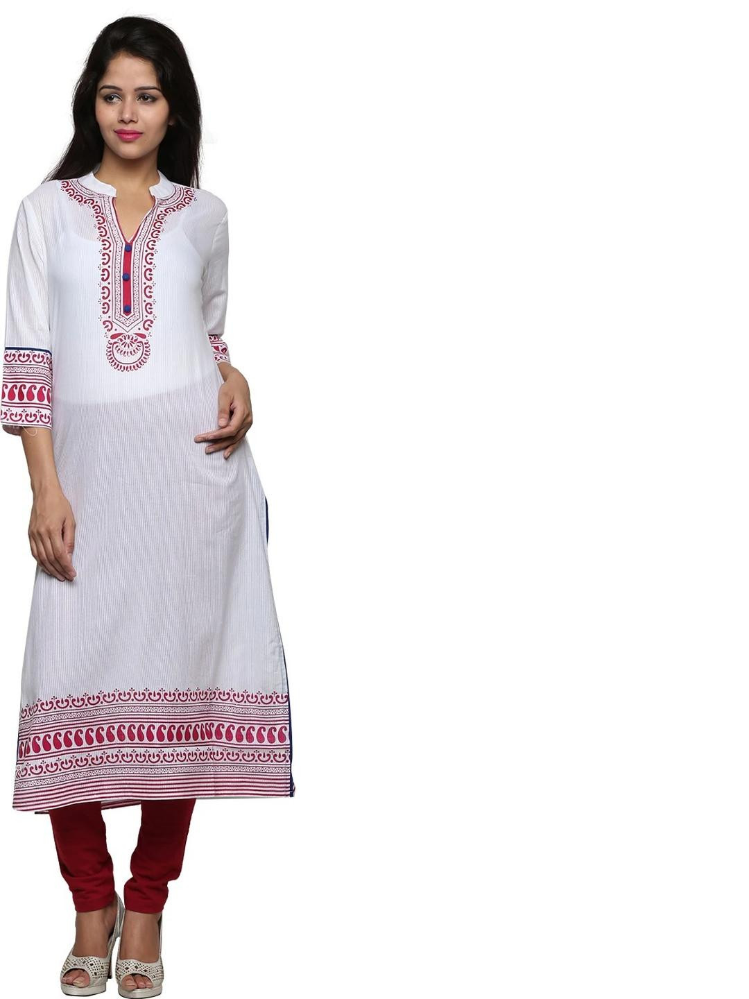 Inara Robes Women White Kurtas