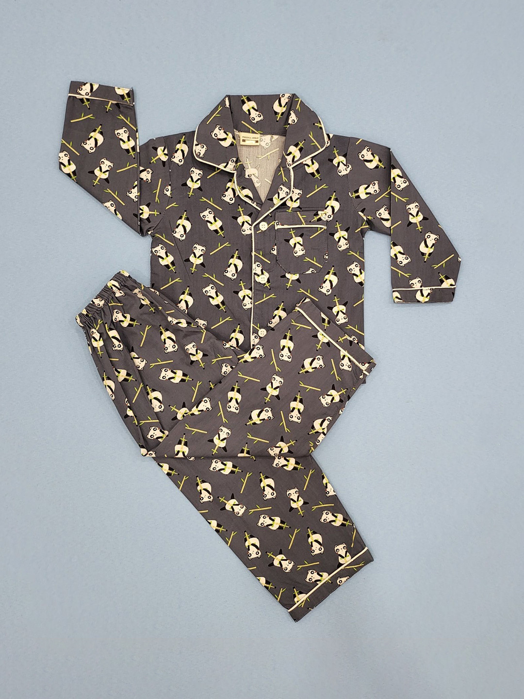 Freesia Array Kids Panda Printed Pure Cotton Night suit