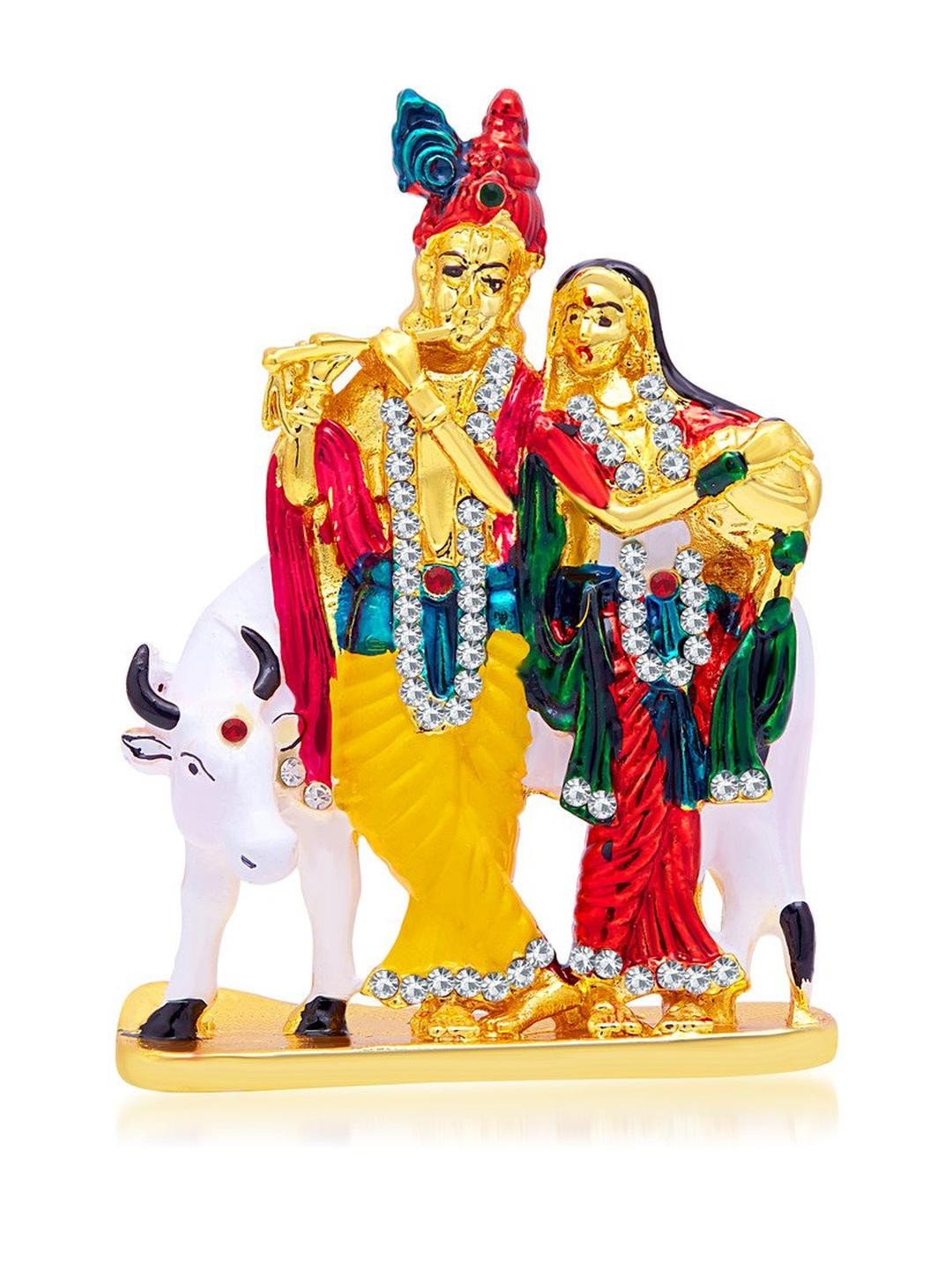 Kulin Metal Radha Krishna with Cow Idol