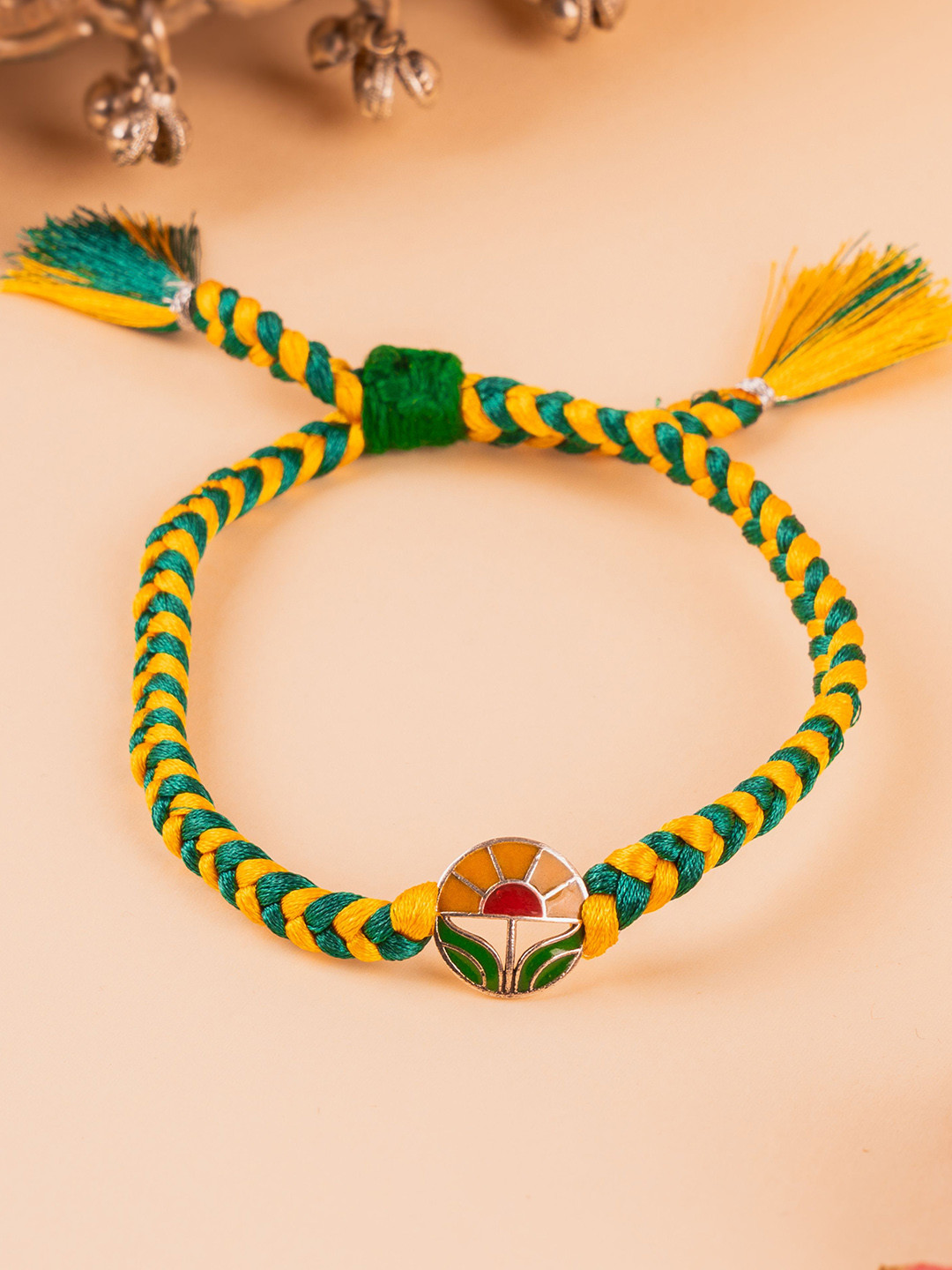 Kicky And Perky 925 Sterling Silver Sunrise Motif Wraparound Rakhi