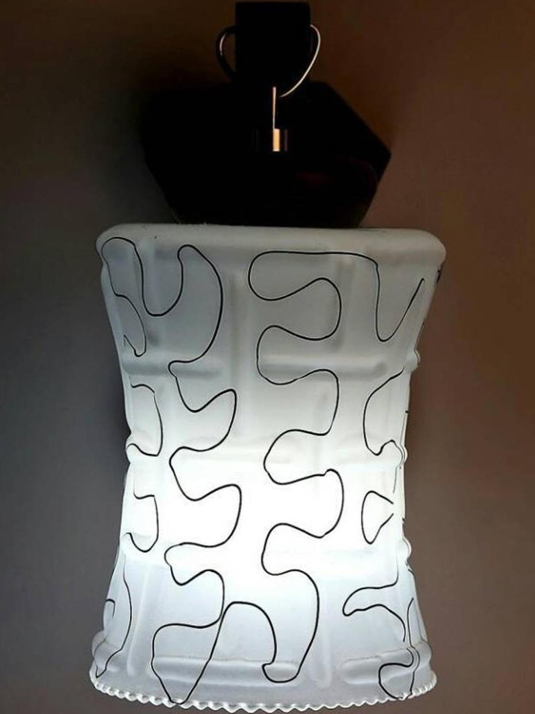 Somil Premium Designer Glass  Wall / Night  Lamp  Elegant  & Stylish Dcor Accent for Modern Interiors, color, Black, White, Size:- 25.5 X 20 X 31 CM