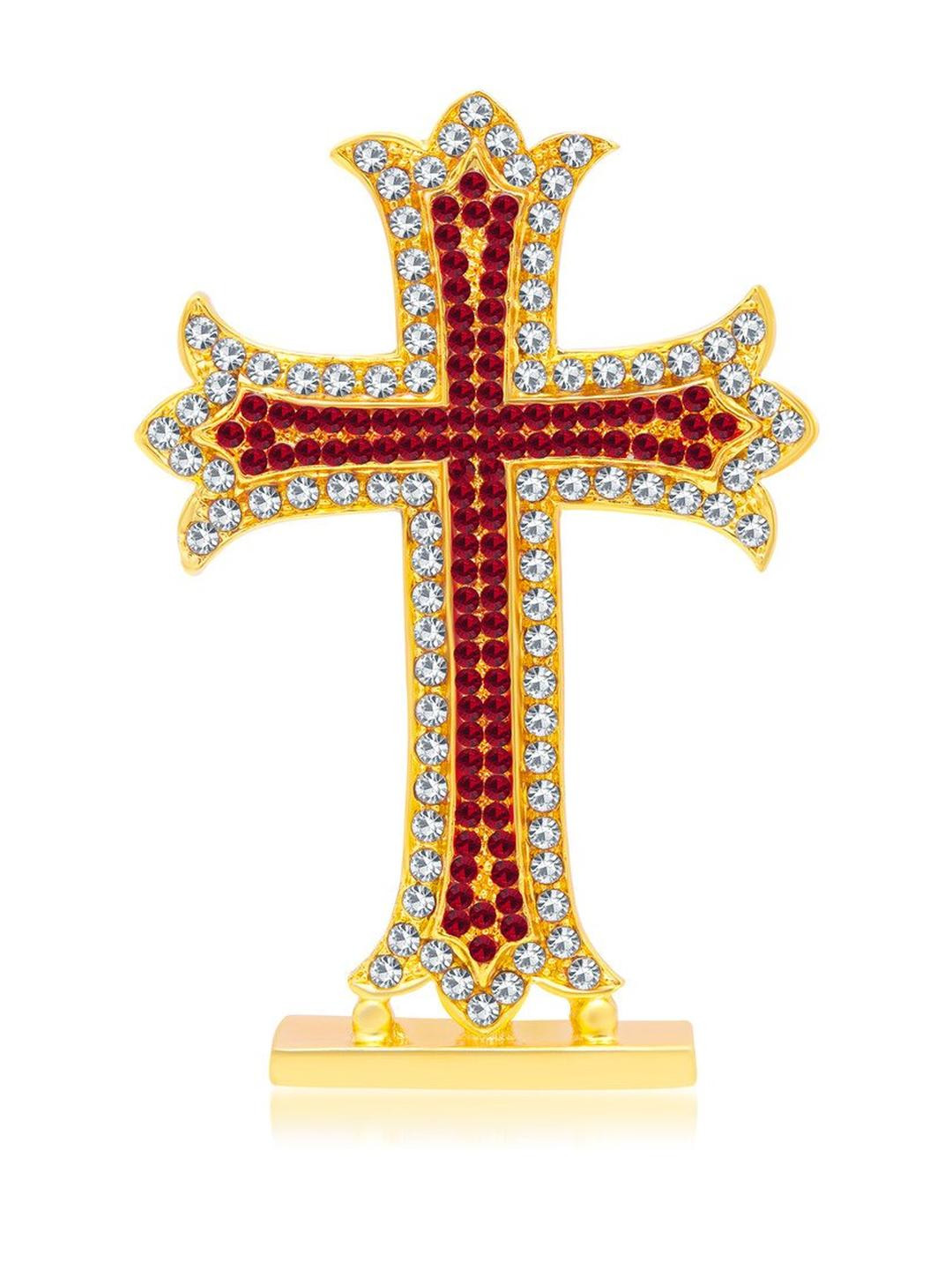 Kulin Metal Cross Stand With Artificial Diamond Idol