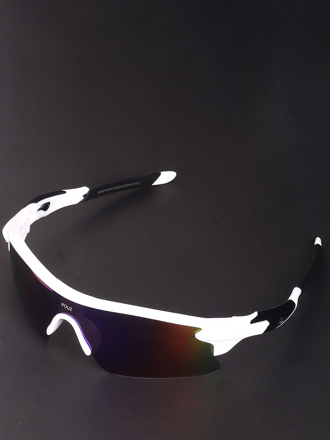 Irayz Men Mirrored Lens Sports Sunglasses with 2020-White