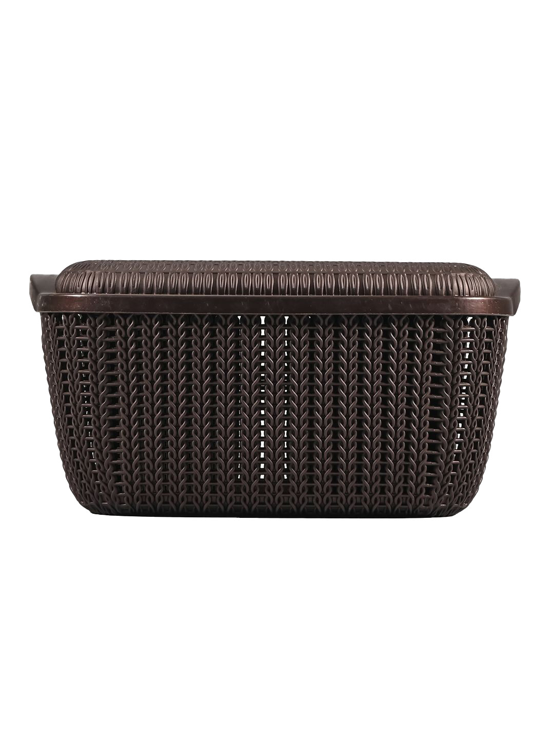 Kuber Industries Brown Plastic Fruit Basket for Storage Vegetables and Fruits with Lid