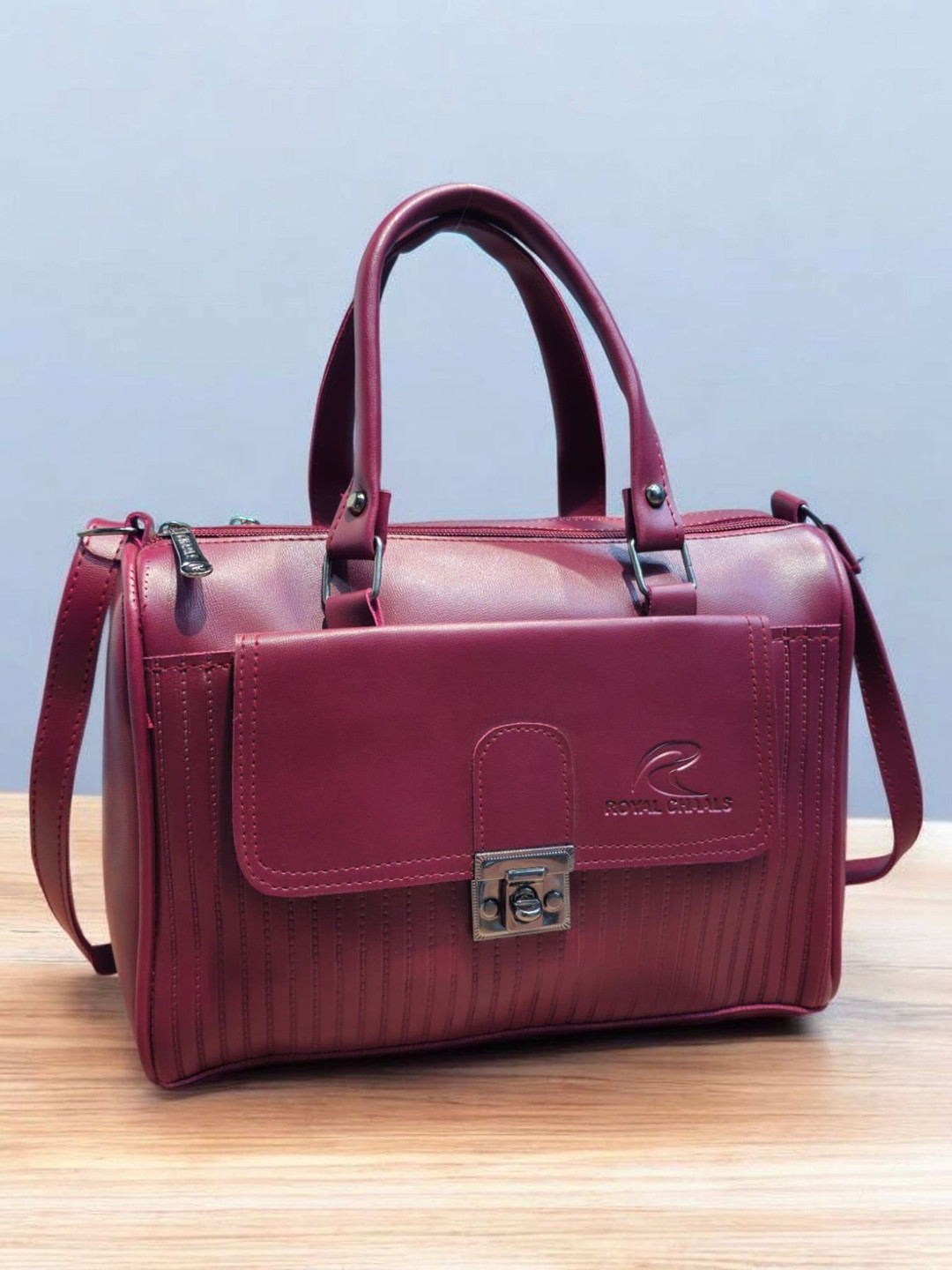 ROYAL CHAALS Brand Logo Printed Structured Handheld Bag