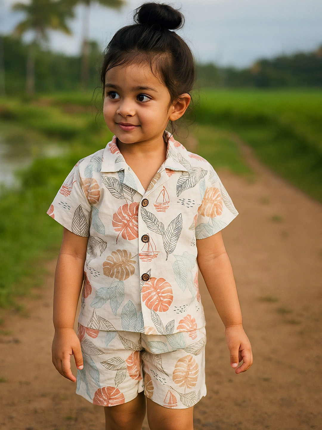 Anneca Girls Printed Short Sleeves Shirt With Shorts