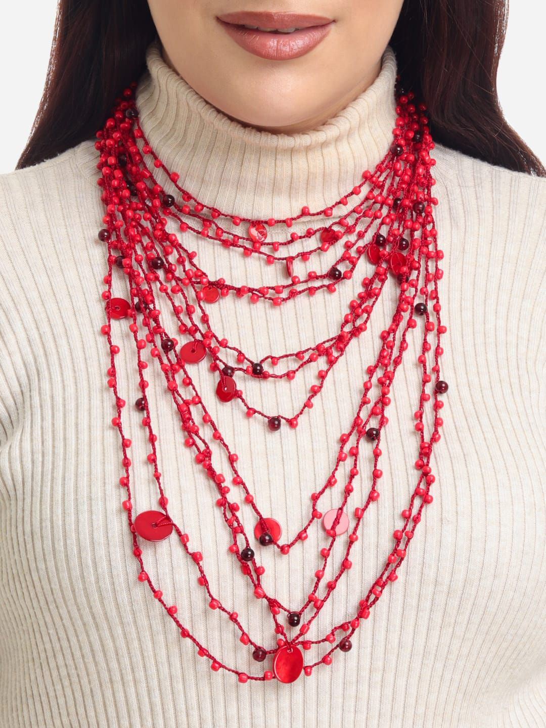 Beau Design Artificial Beaded Statement Necklace