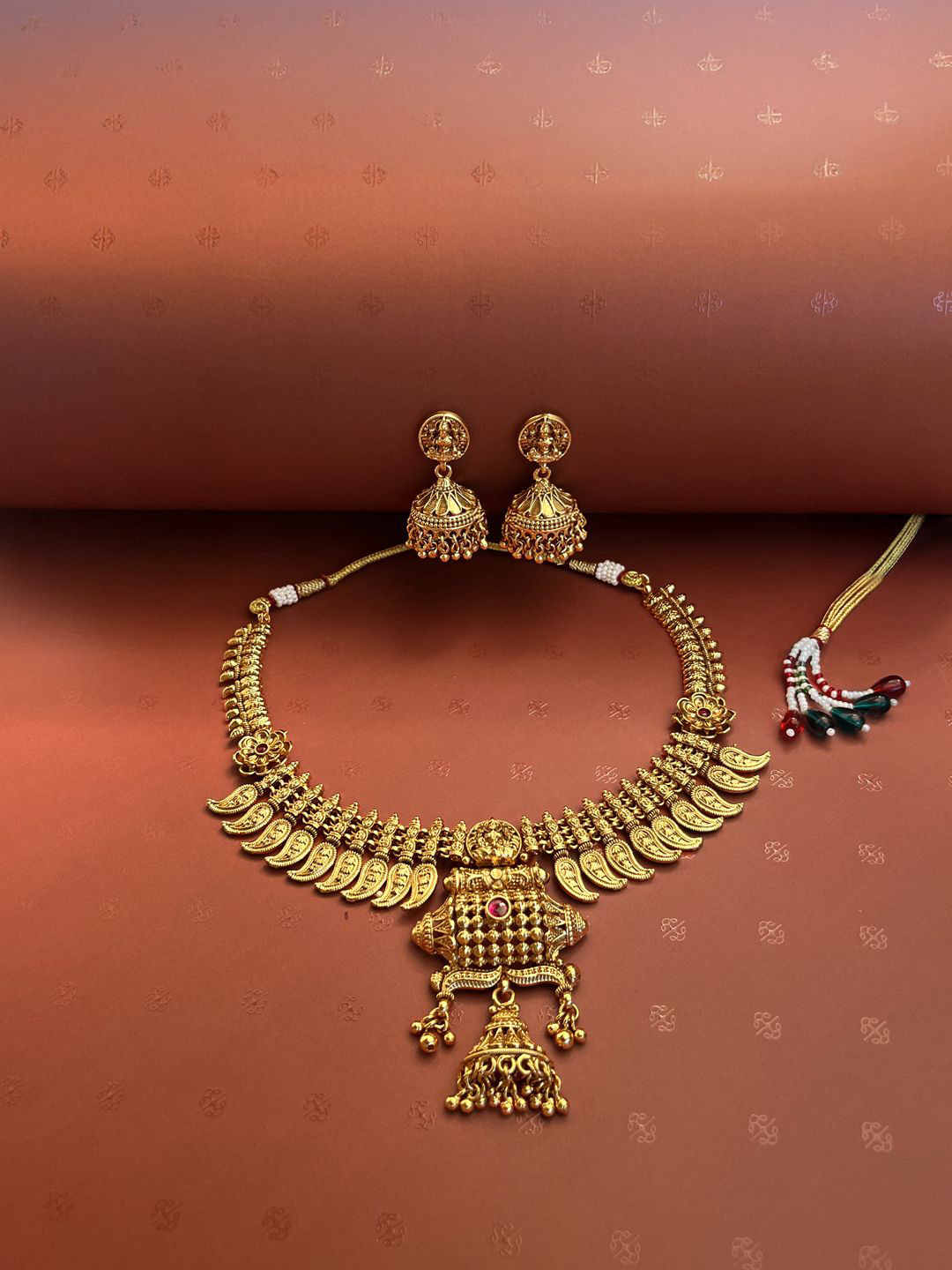 Kalakrith Milano Ruby Stone Studded Jewellery Set