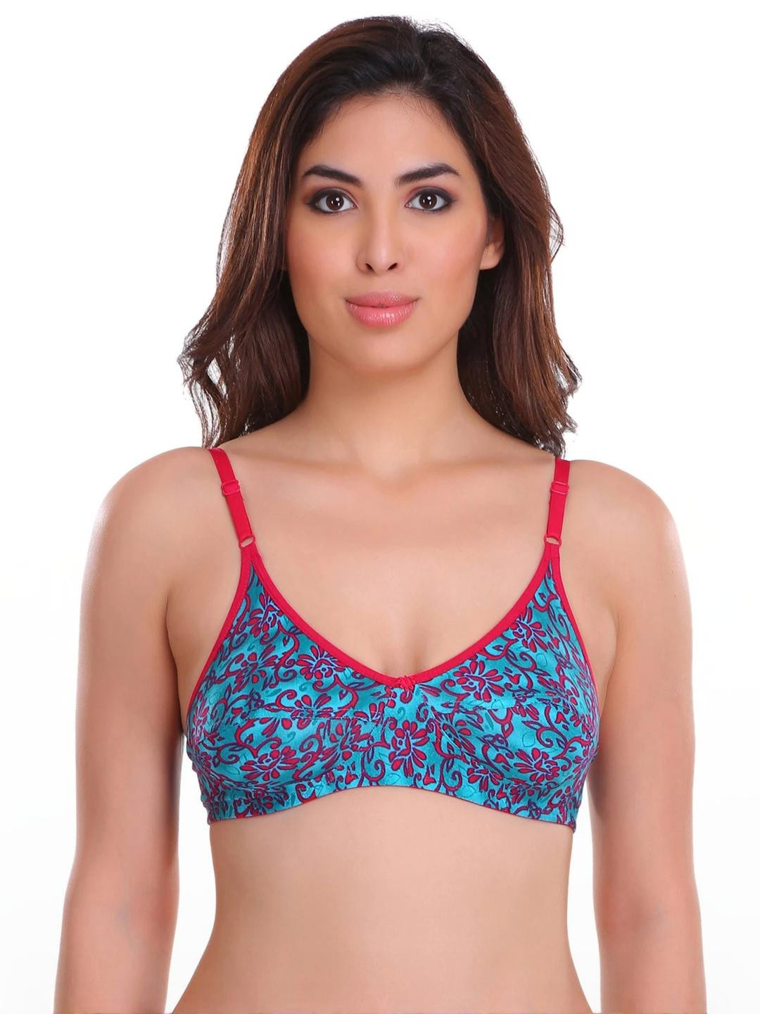 Samvar Green Cotton Non-Wired Non Padded Minimizer Bra