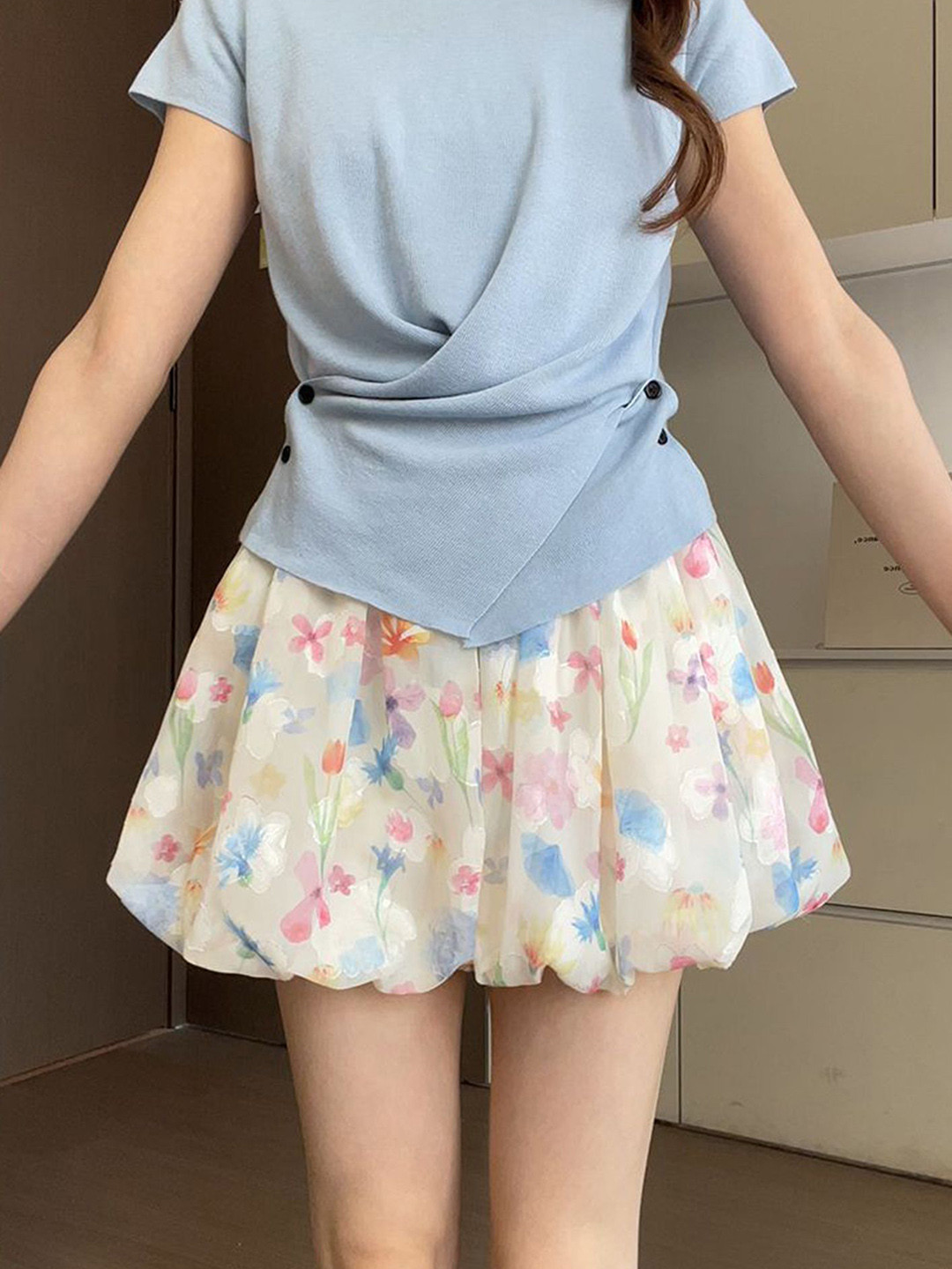 LULU & SKY Floral Print Balloon Skorts