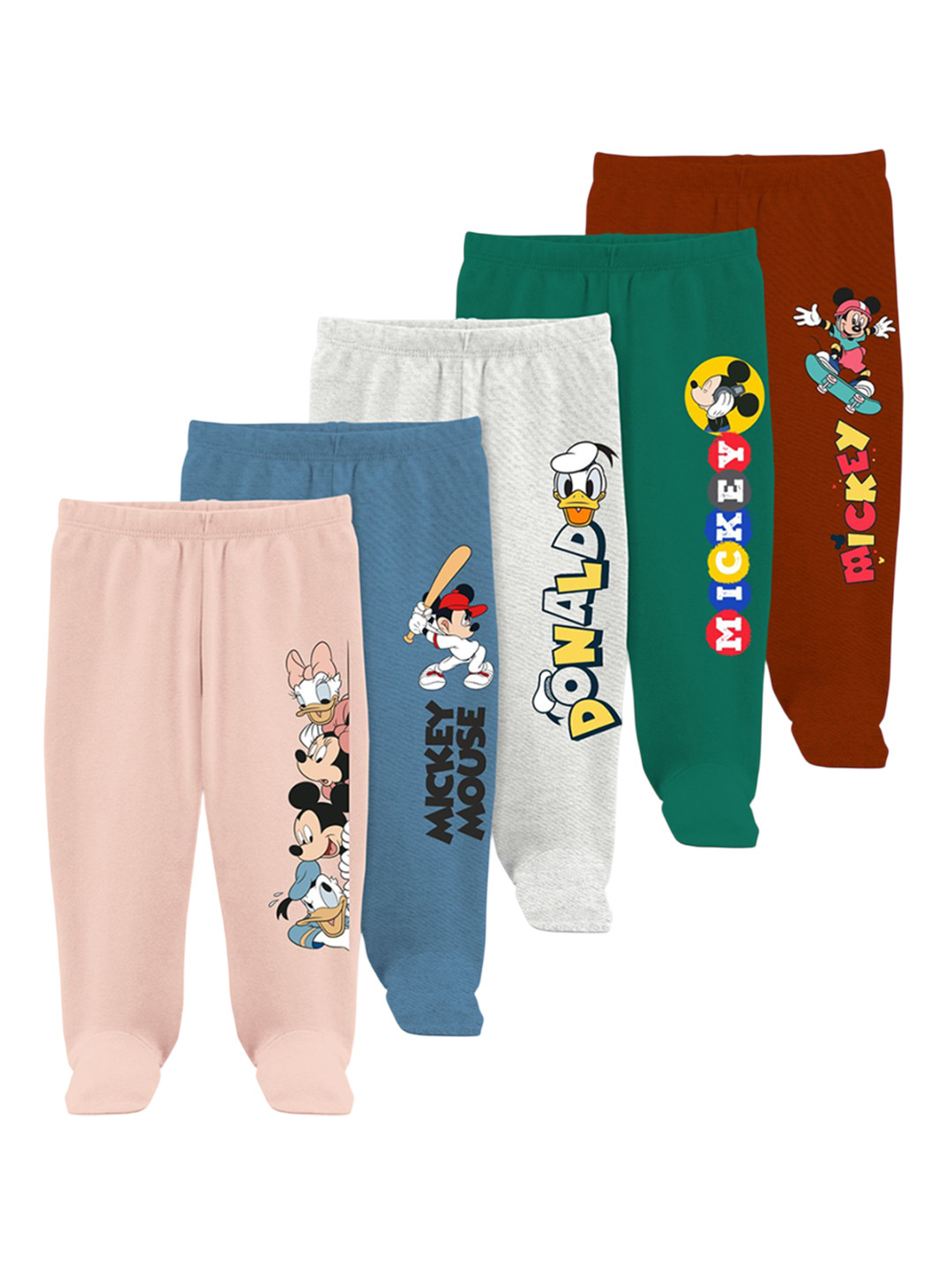 x2o Infants Girls Pack Of 4 Printed Cotton Footed Track Pans