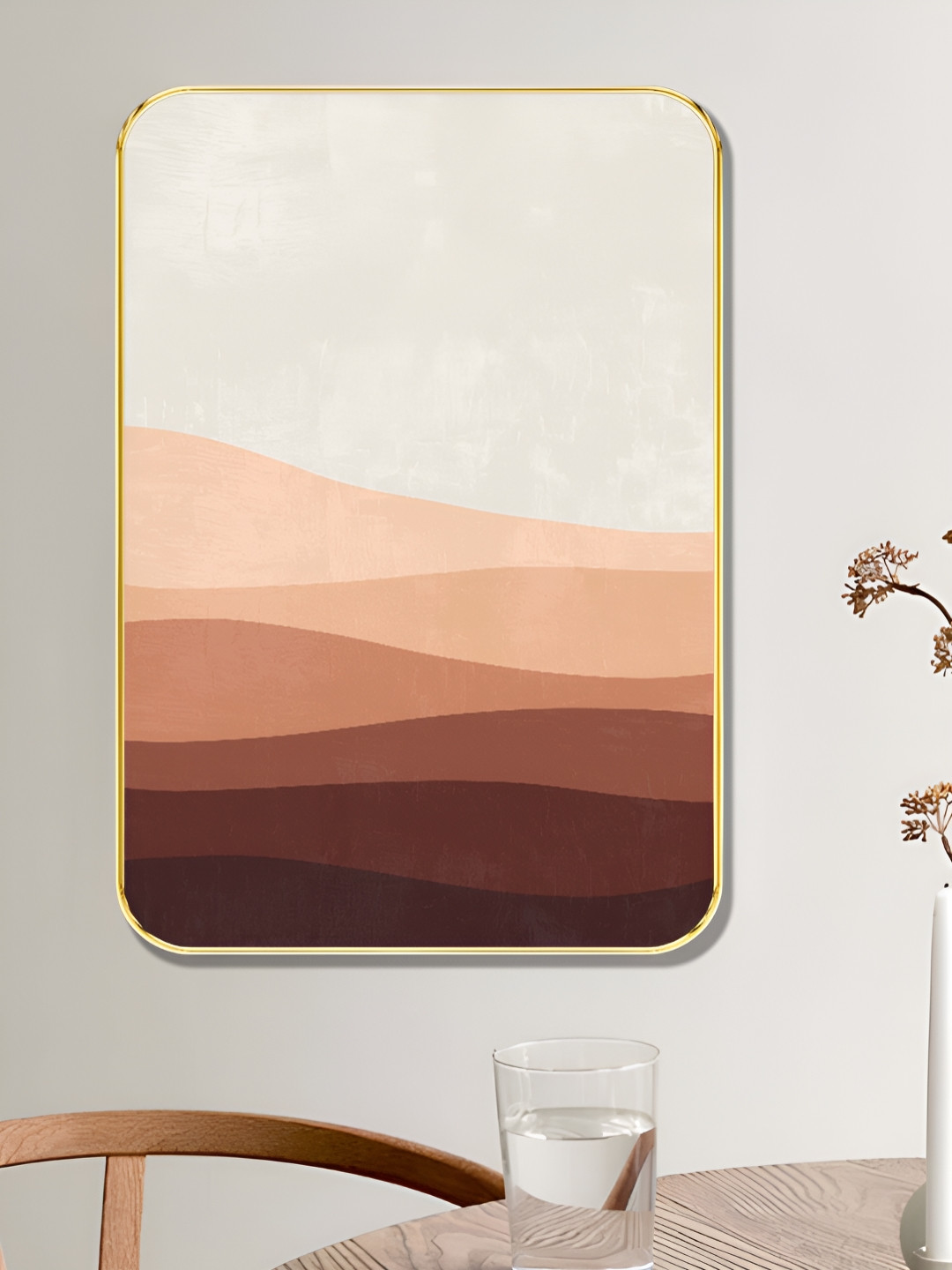 Livin'luxe Brown & Pink Layered Earth Tone Abstract Wall Art