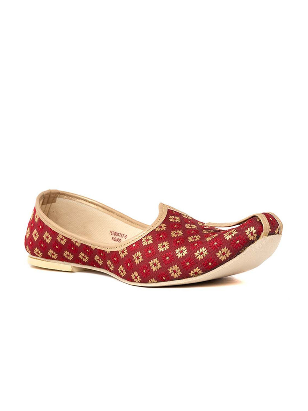 Khadims Men Woven Design Mojaris With Ethnic Embellished