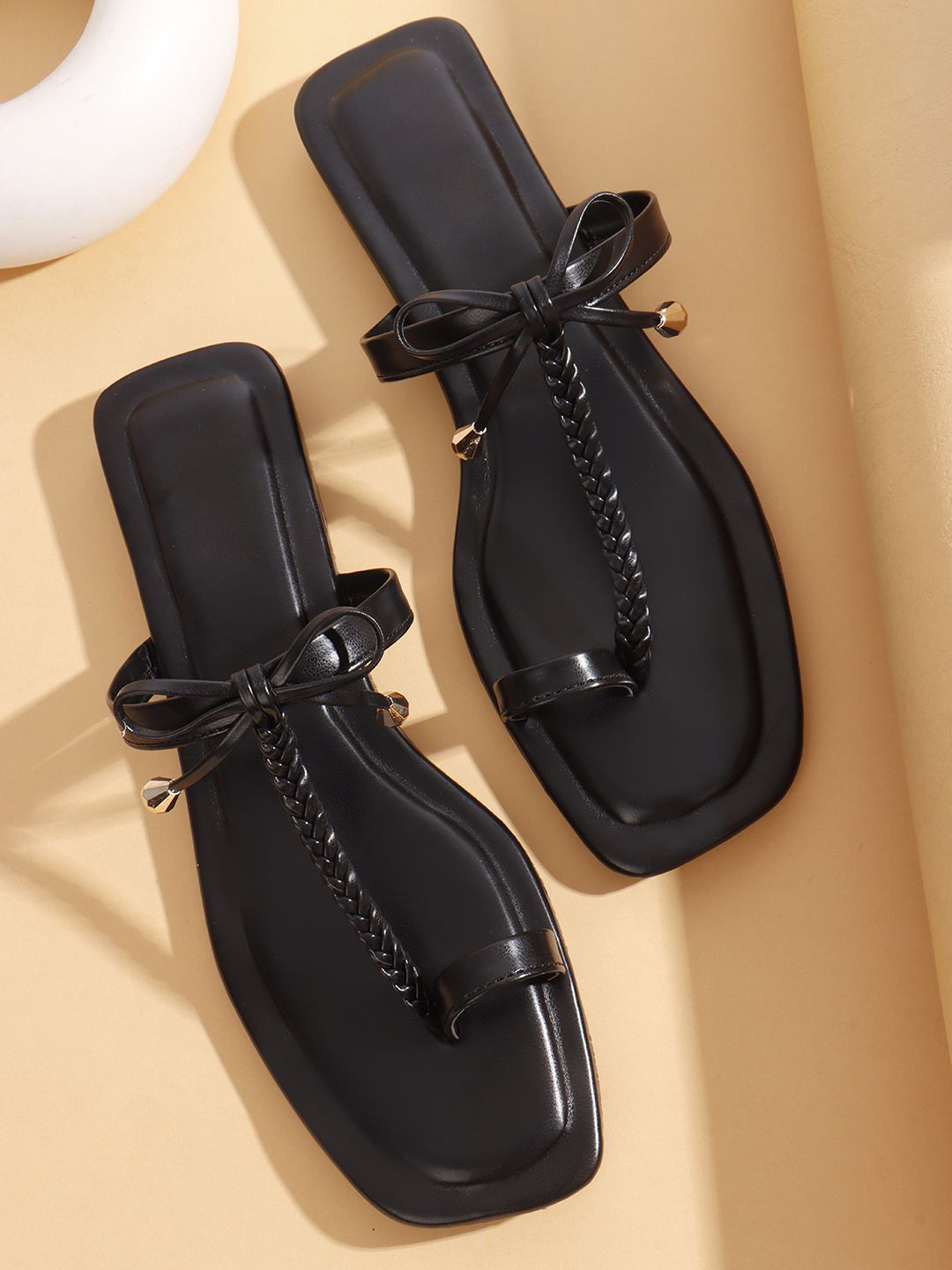 Try Me Women Textured Open Toe Flats